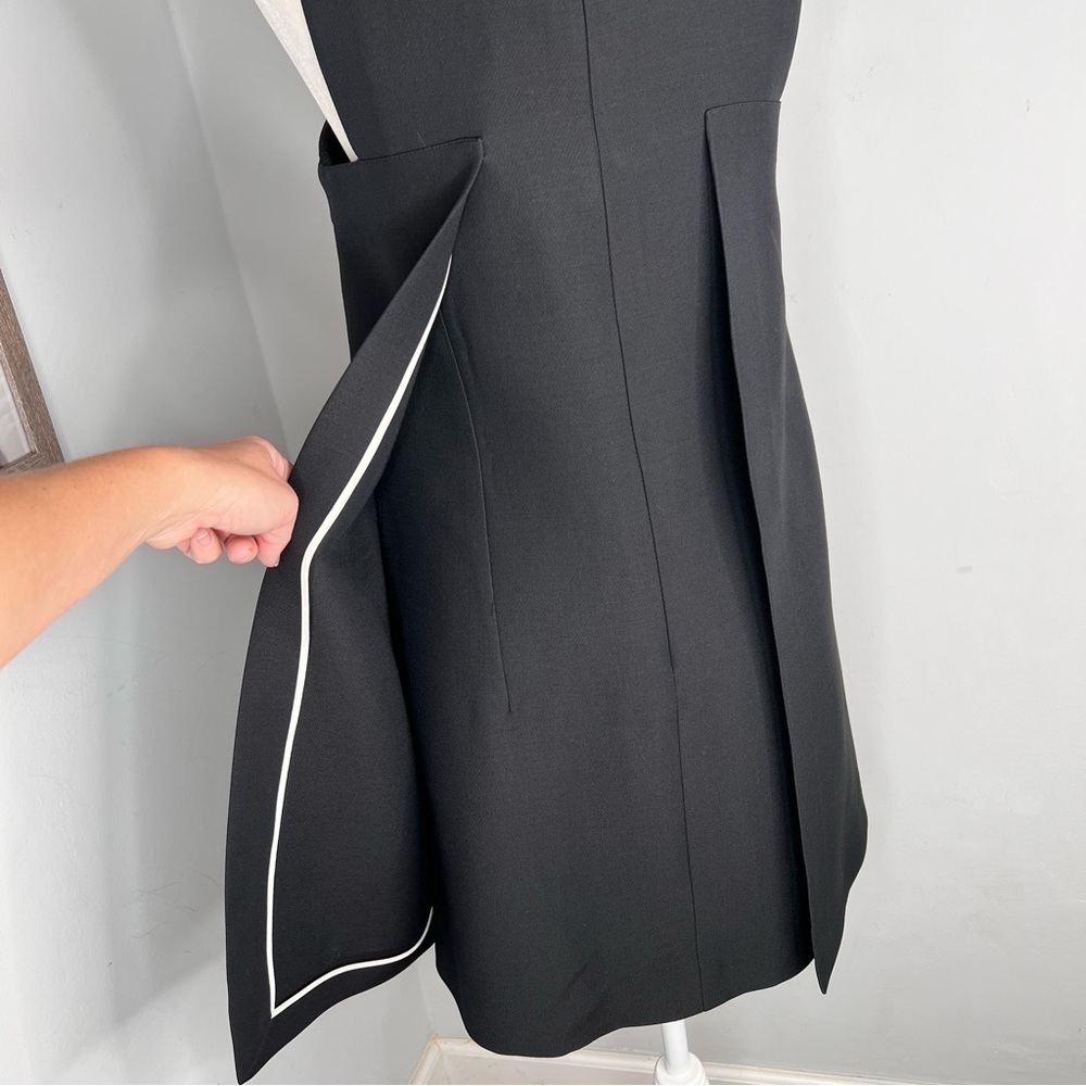NWT Fendi Monster Eyes Embellished Black Leather Wool Cocktail Dress 42 6 - Picture 9 of 15